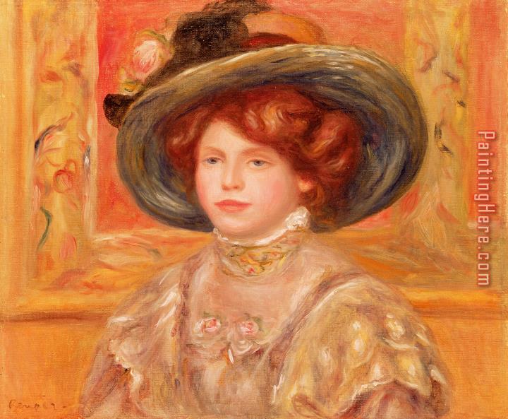 Pierre Auguste Renoir Young Woman in a Blue Hat